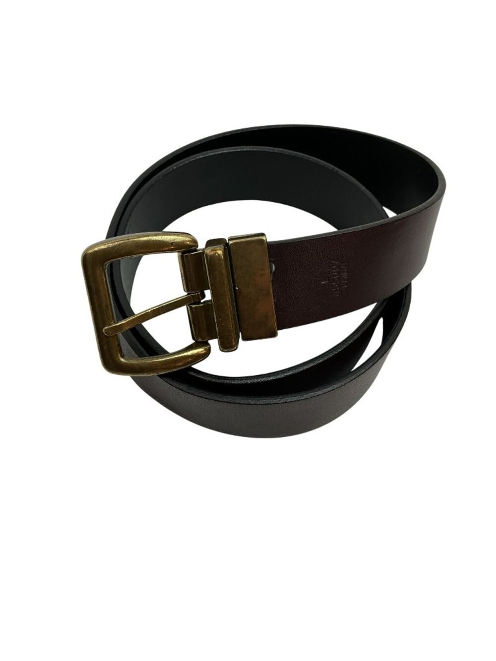 New Calvin Klein Reversible Genuine Leather Belt With Brass Buckle Mens Large Bl